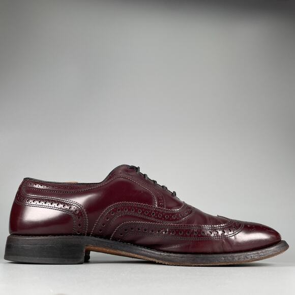 Allen Edmonds McAllister Men\'s 10 C Burgundy Leather Wingtip Oxford Dress Shoes main image 5